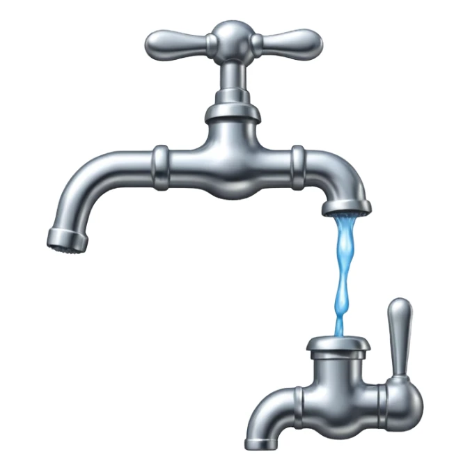 
water pouring from an OLD tap, 1980 sticker