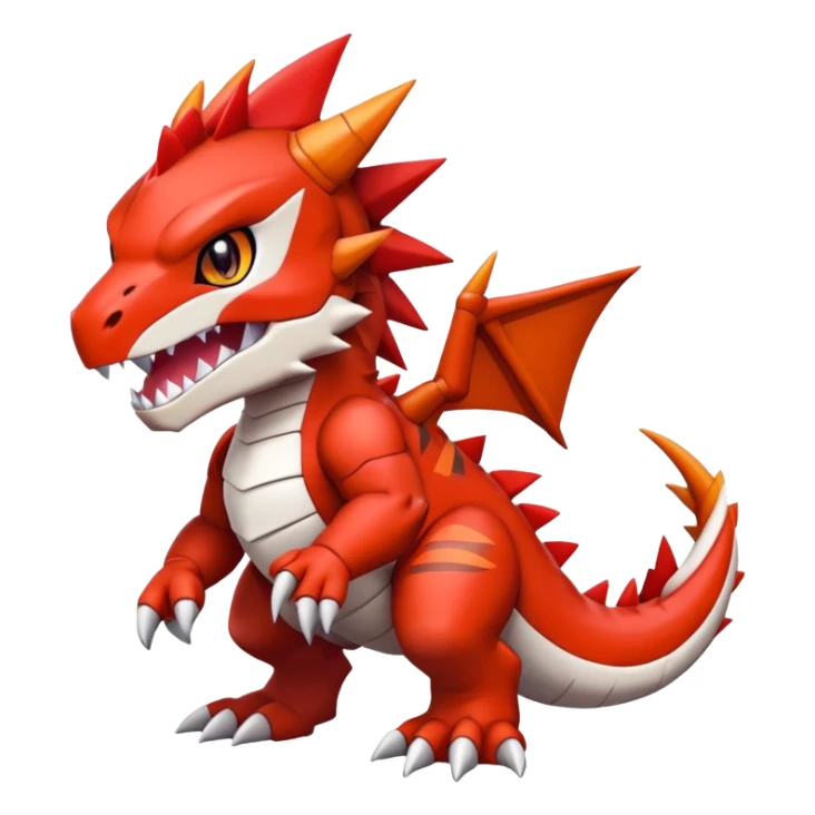 Cute Baby Chibi Digimon-Guilmon-Tyrantrum-Tyrunt-hybrid (full body) sticker