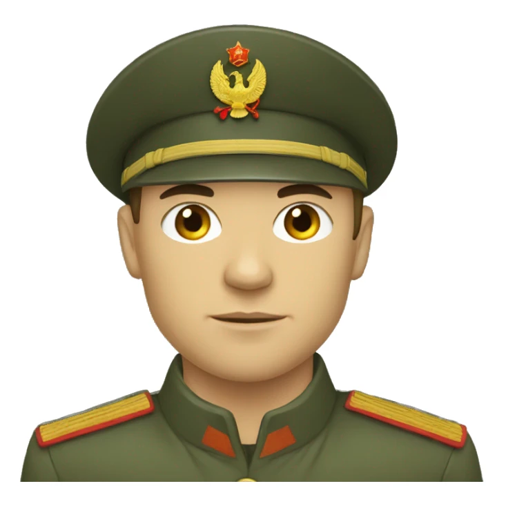 ussr soldier serious with military takes sticker