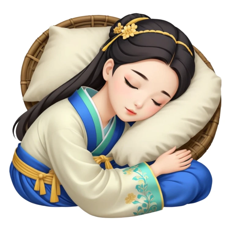 Beautiful girl sleeping in Hanfu sticker
