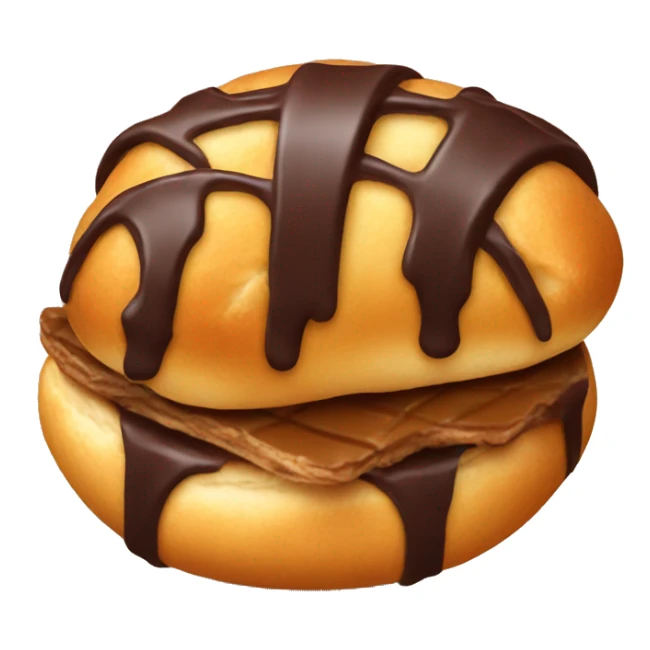 iOS style emoji. croissant with chocolate sticker