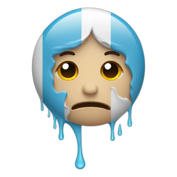 sob emoji with tears made of argentina flag colors sticker
