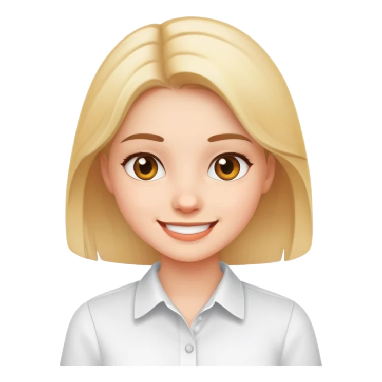 smiling girl in white shirt sticker