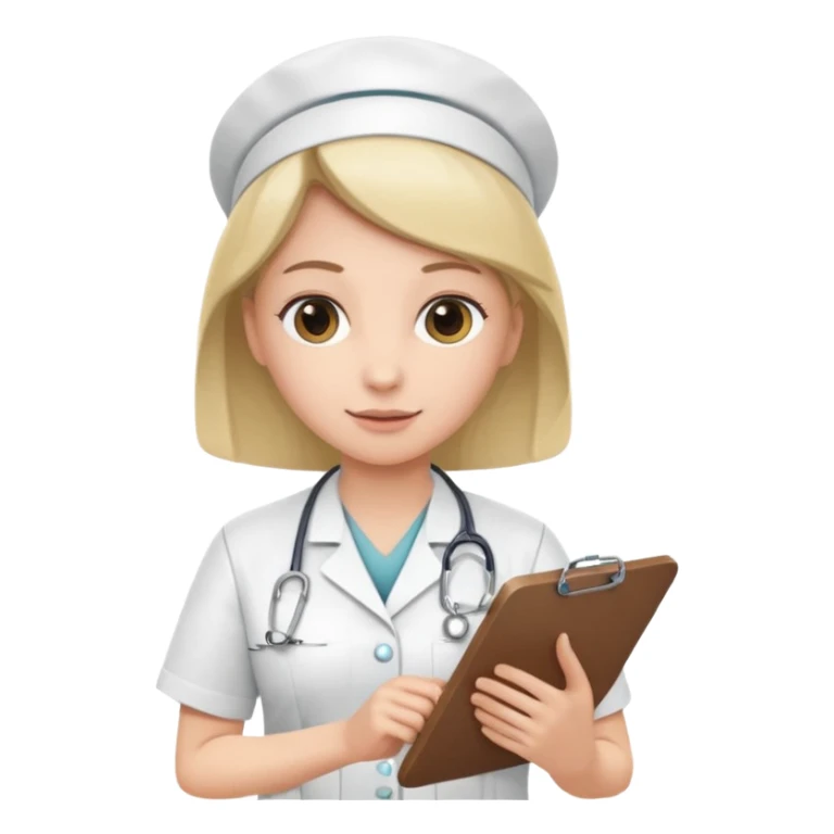 A nurse attending to a patient at the hospital sticker