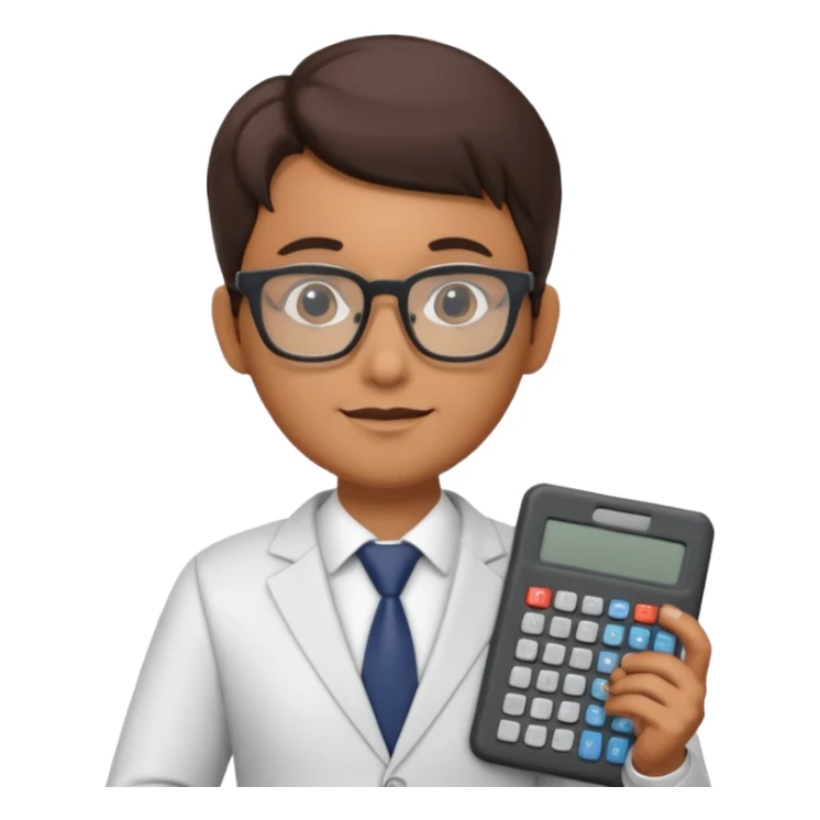 insurer audit person with a calculator 3d render sticker