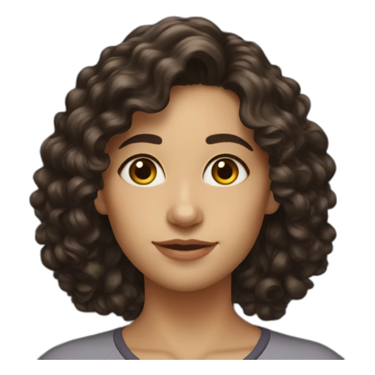 alyson our boss long curly dark hair brown eyes sticker