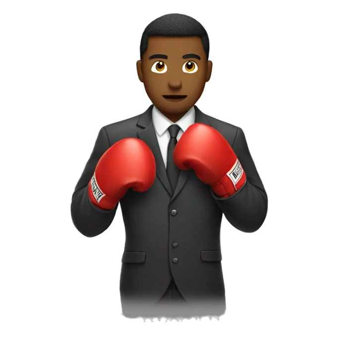 person in suit boxing sticker