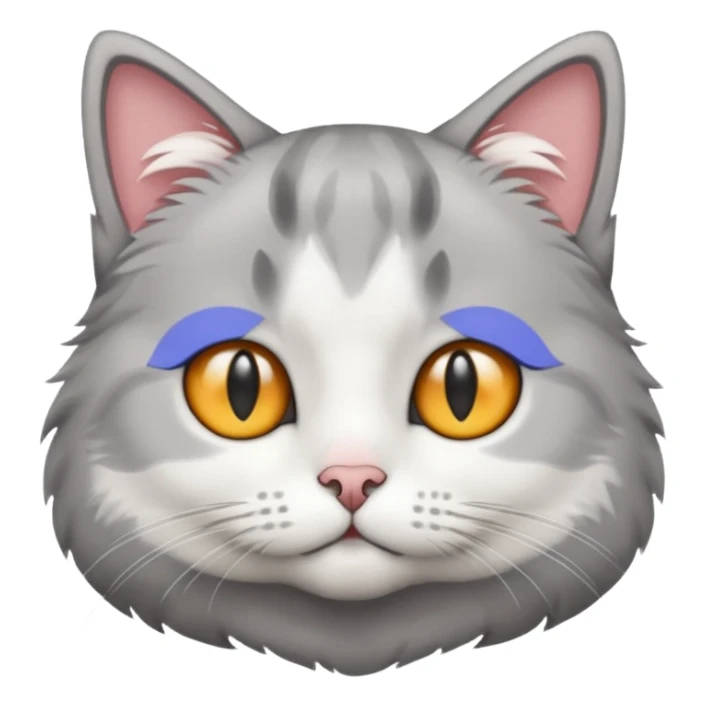 Make a cat be grey white not so fluffy sticker
