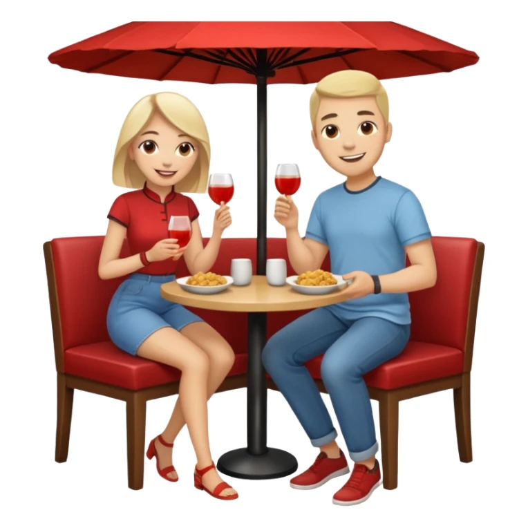 ligth couple having dinner at a chinese restaurant full body sticker