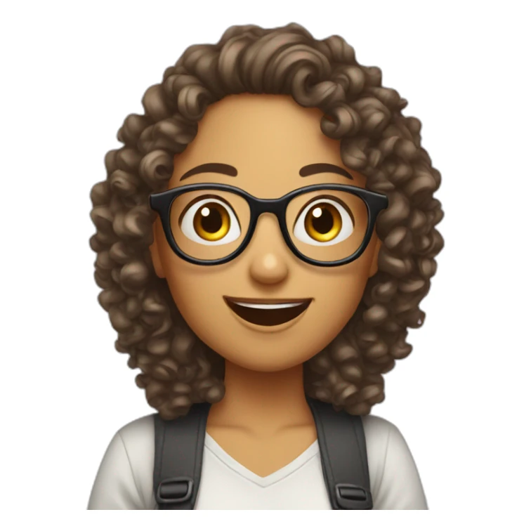 crazy girl con curly girl and glasses sticker