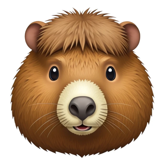 A capybara-coconut hybrid with the animal's head and a round, brown, textured coconut as its body sticker
