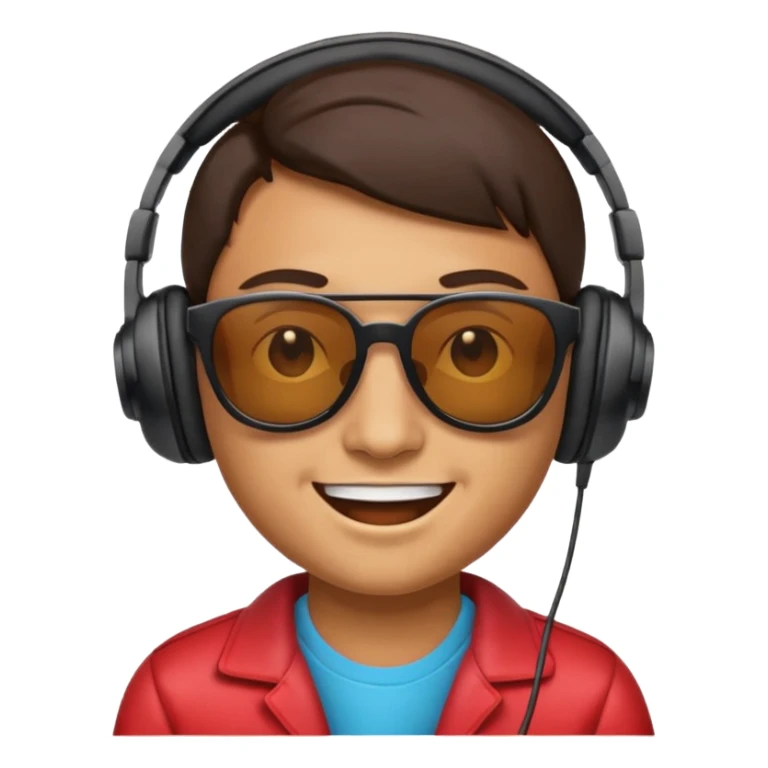 make an face emoji. I will use it for my music playlist. so make it cool and about music sticker