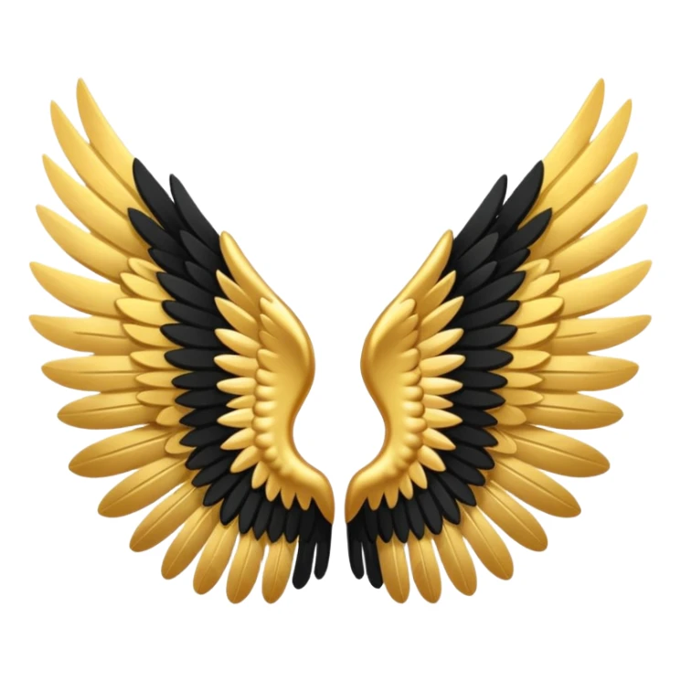 gold and black wings sticker