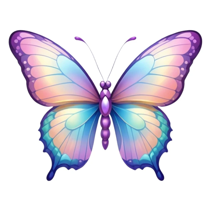 Shiny Glossy Pastel Gradient Hue Iridescent Crystal Butterfly sticker
