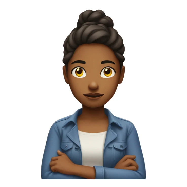 A girl with her hands crossed and looks annoyed  sticker