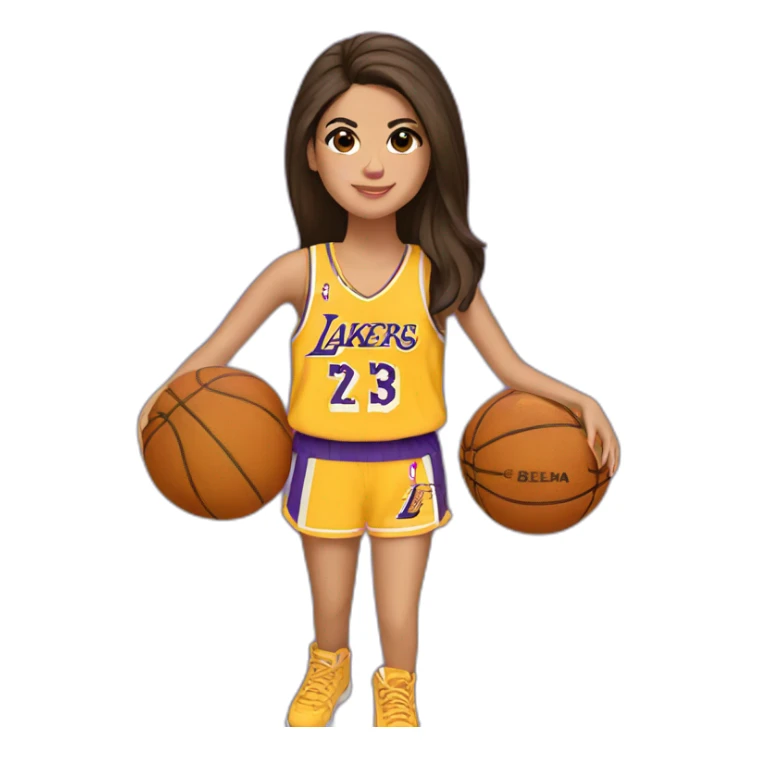 selena gomez with yellow lakers jersey sticker