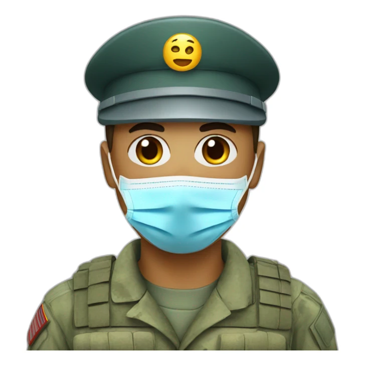 soldier face in a Medical masks sticker