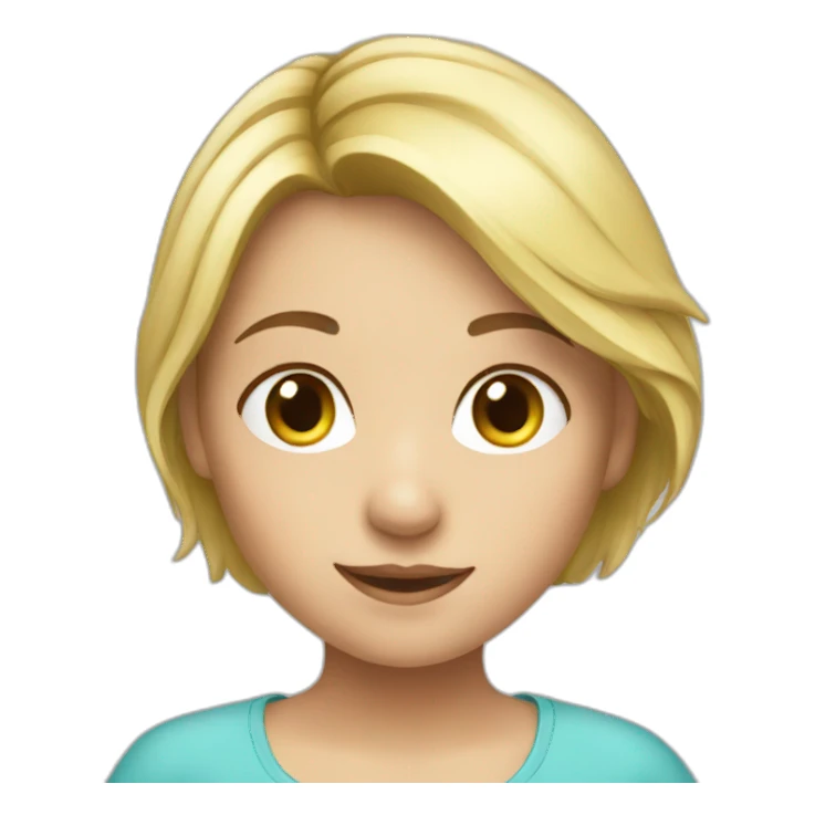 a children girl blonde helping sticker