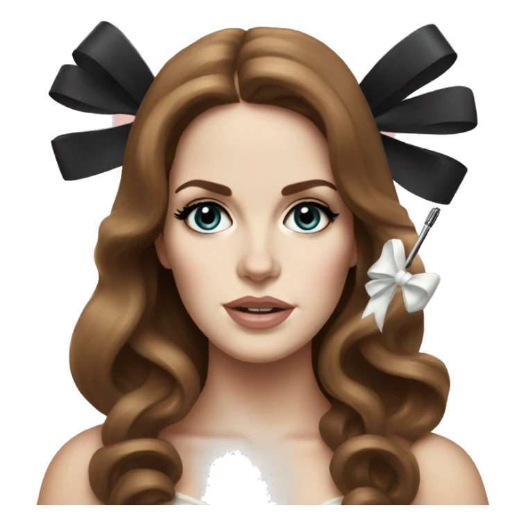 Lana del rey with a bow and microphone  sticker