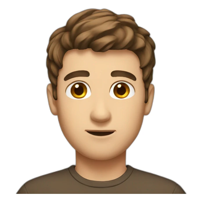 men, brown hair,  sticker