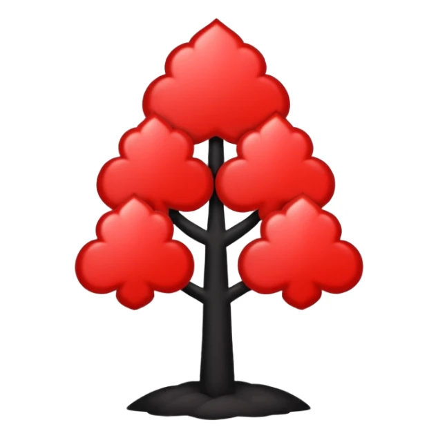 Un trébol de cinco hojas entre rojo y negro  sticker