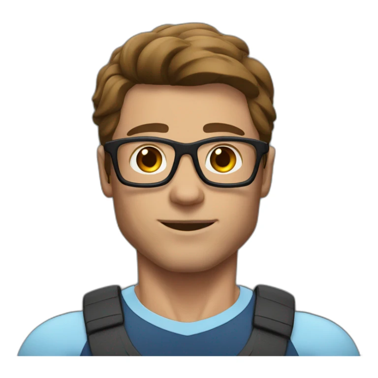 bodybuilder man with brown hair and glasses without beard  sticker