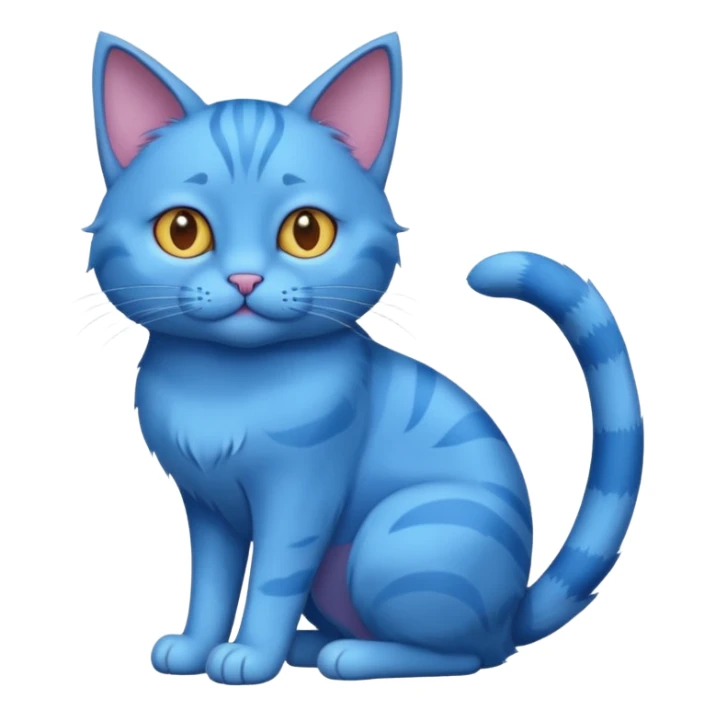 Blue cat but with 6 feet and short tail sticker