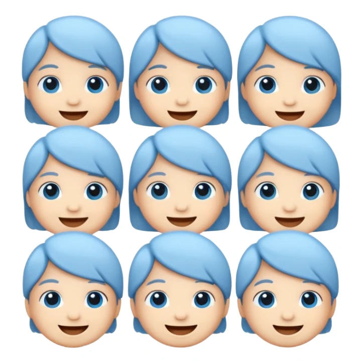 Baby Blue, gray and white emojis sticker