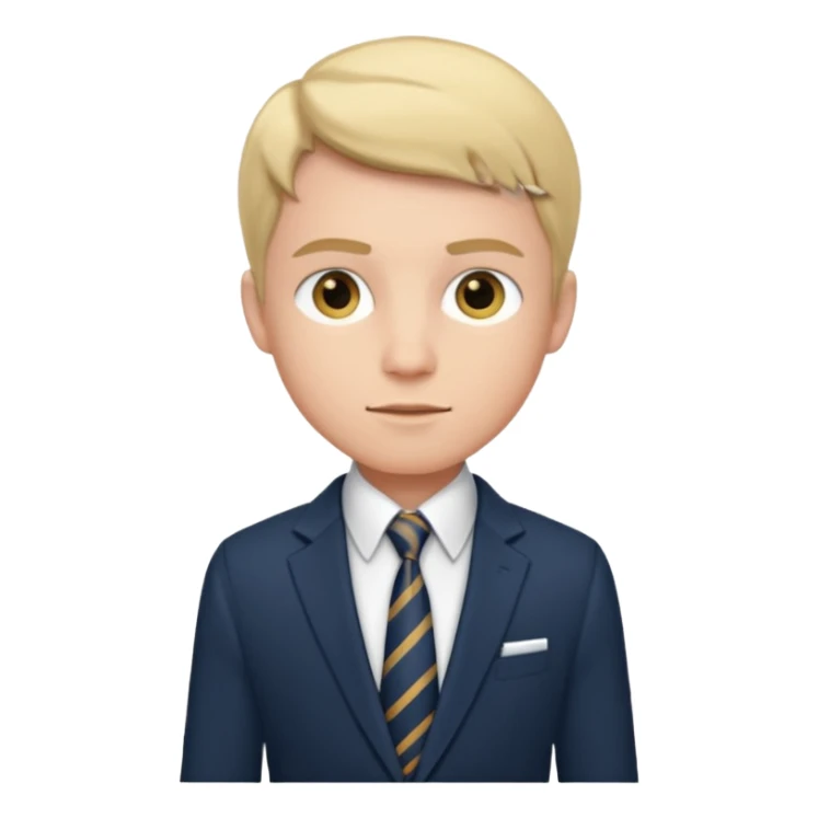 Young man, tailored trousers, a crisp button-down shirt, a blazer, and tie

 sticker