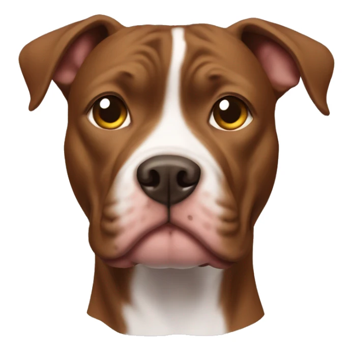 Brown pitbull dog with white chest and feet sticker