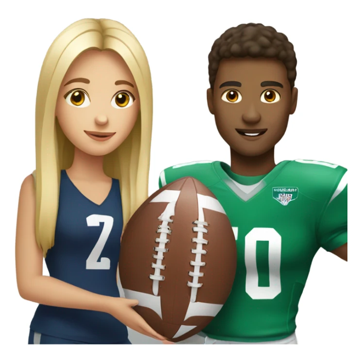 girl with football player sticker