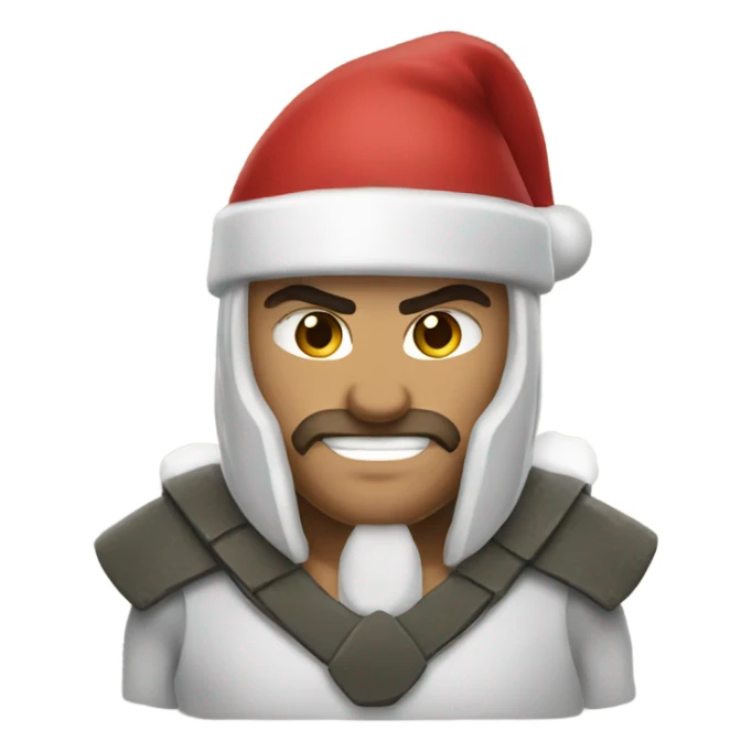 spartan male wearing santa hat sticker