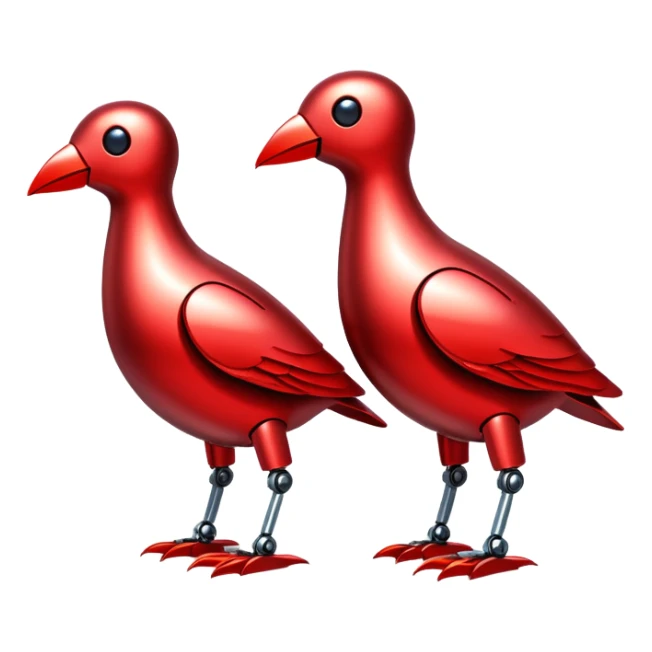 robotic flock of three birds red color sticker