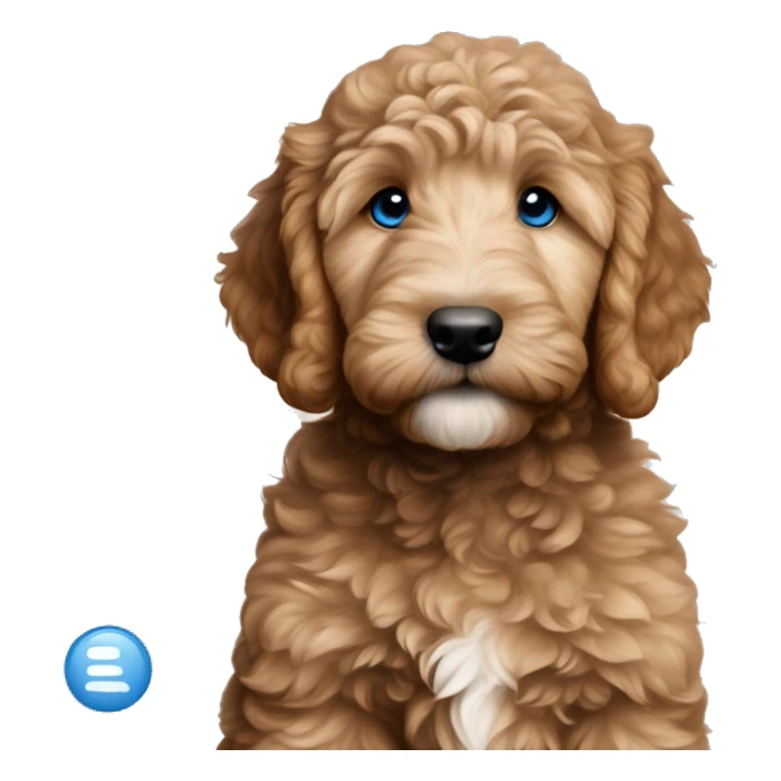 Light brown goldendoodle-puppy blue eyes sticker