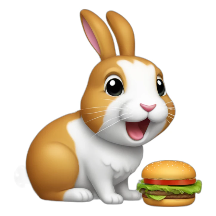 Lapin qui mange un hamburger sticker