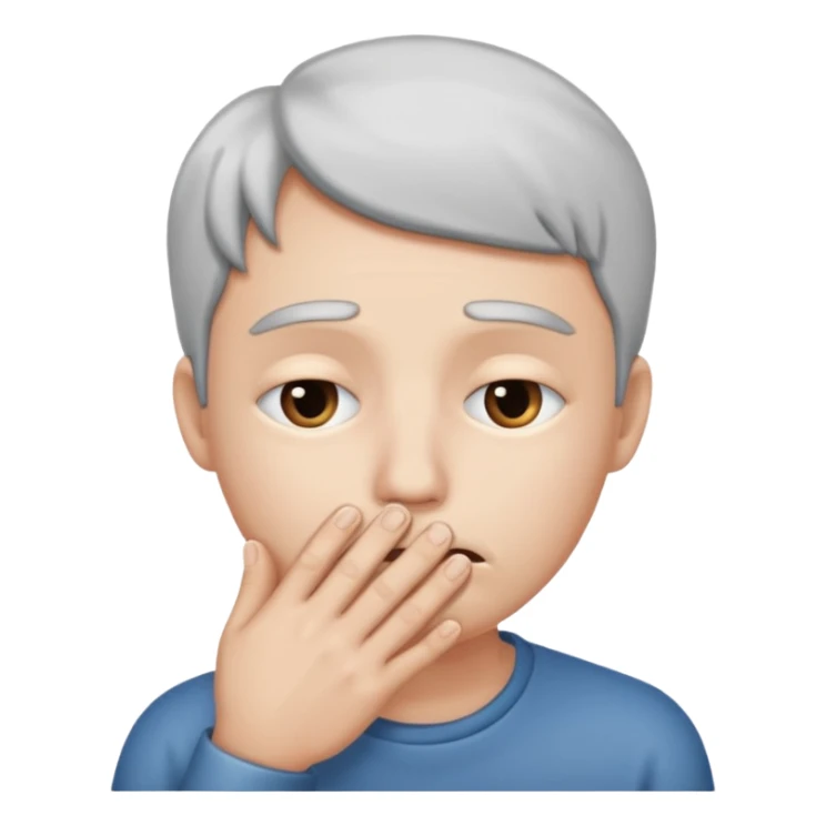 Sad face with hand at the mouth sticker