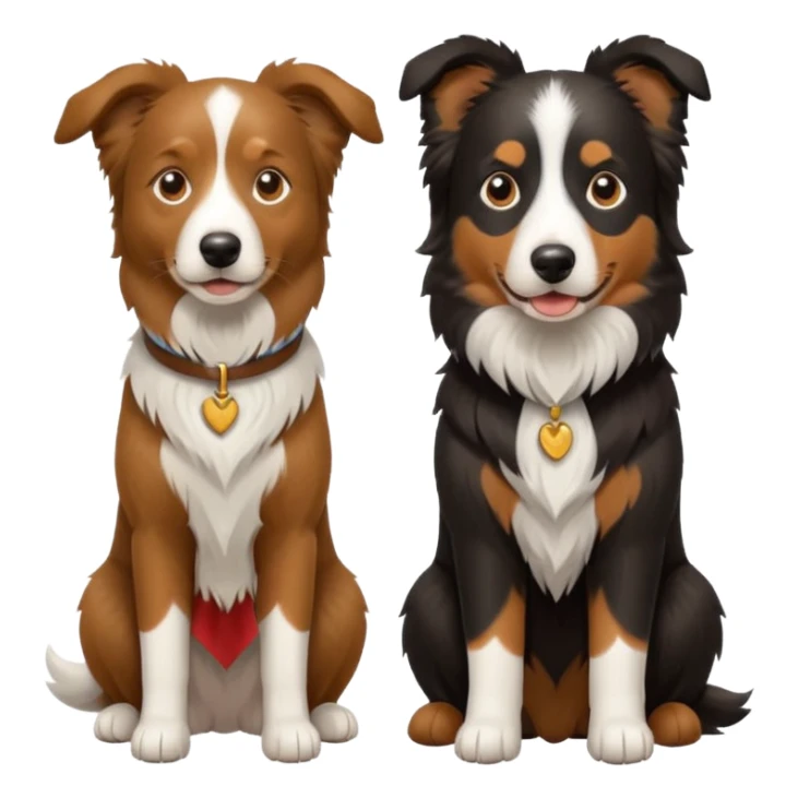 Dois cachorros: um pastor alemão e um border collie marrom  sticker