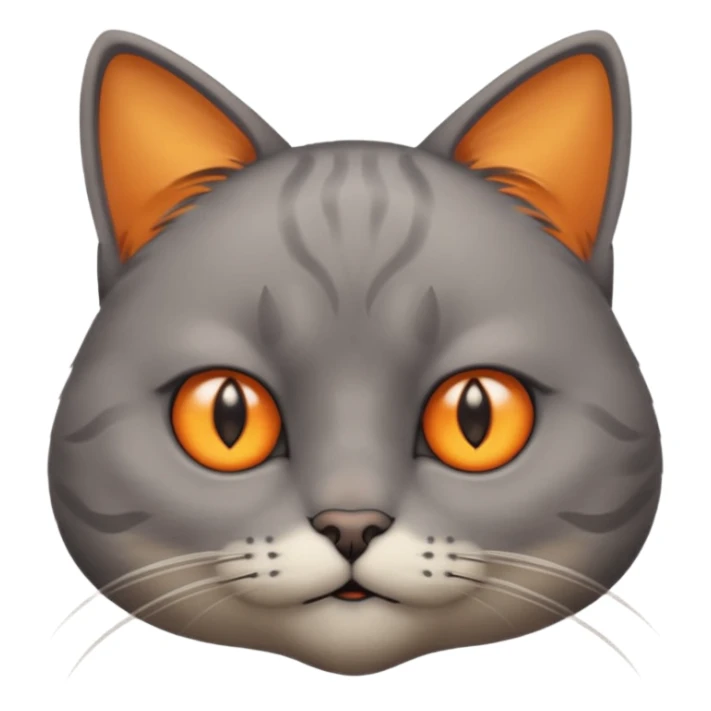A cat with with a slight frown, furrowed eyebrows, and eyes looking to the side, conveying feelings of dissatisfaction, suspicion, skepticism, or annoyance sticker