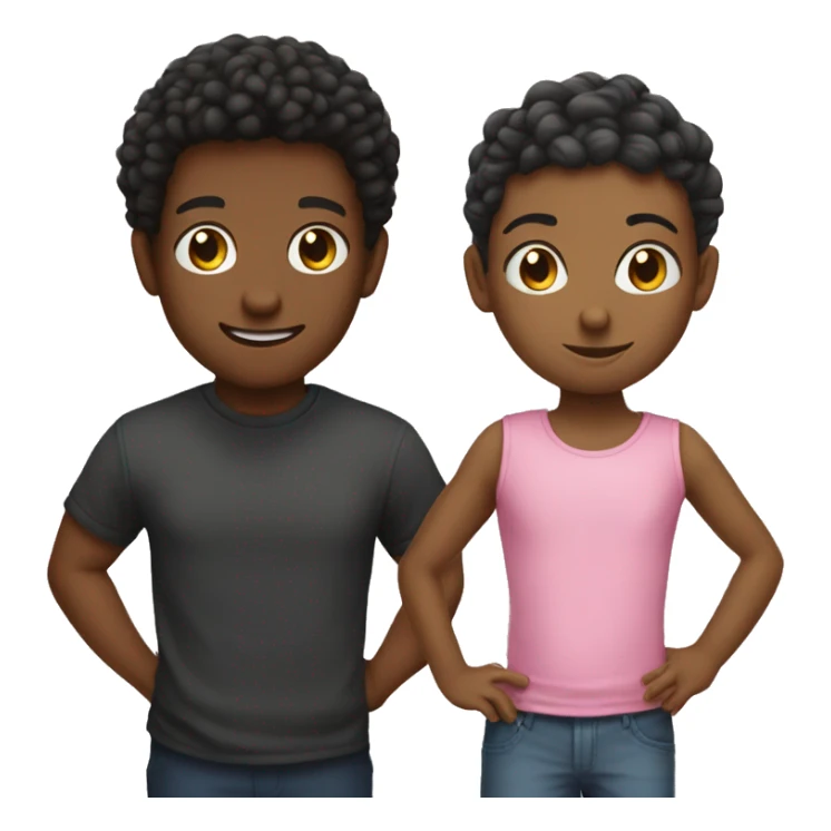 two best friendskids one tal one shot one black one mixed sticker