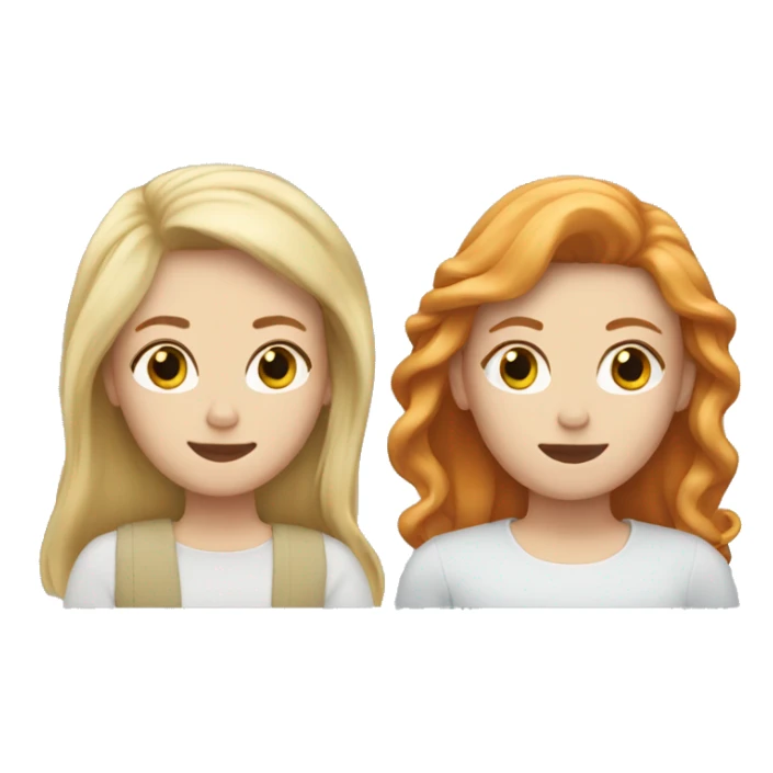 Blond Hair and Ginger Hair Sisters   sticker