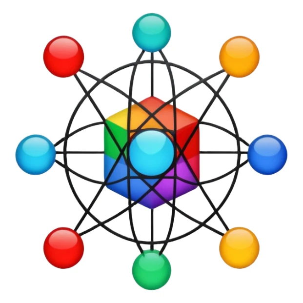 Generate 8 unique emoji-style icons representing chemical element tiles, atomic symbols, colorful science grid blocks, and laboratory chemistry themes. sticker