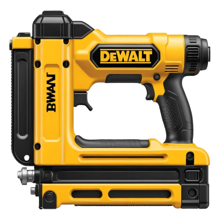 DeWalt nail gun, yellow and black, minimal details sticker