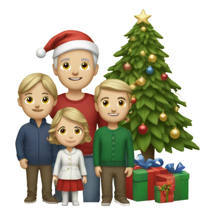Caucasian Family at Christmas sticker