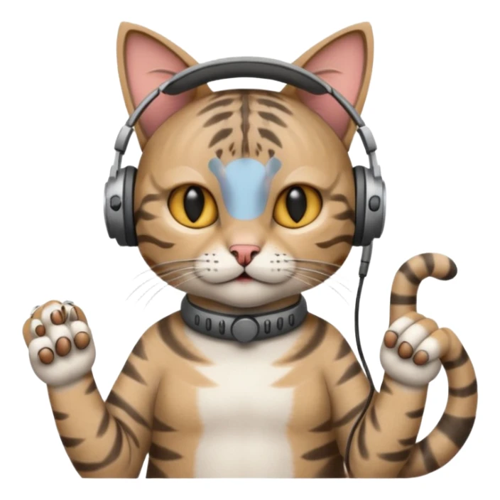 cat in headphones with a blunt in his hand  sticker
