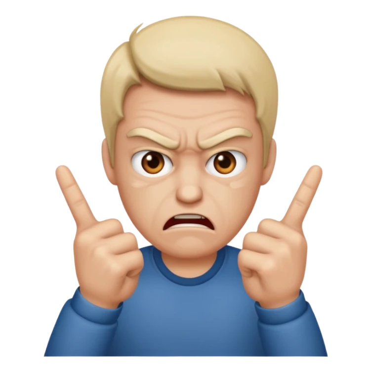 Una cara enojada y nerviosa con estas 2 manos 🖕🏻🖕🏻 sticker