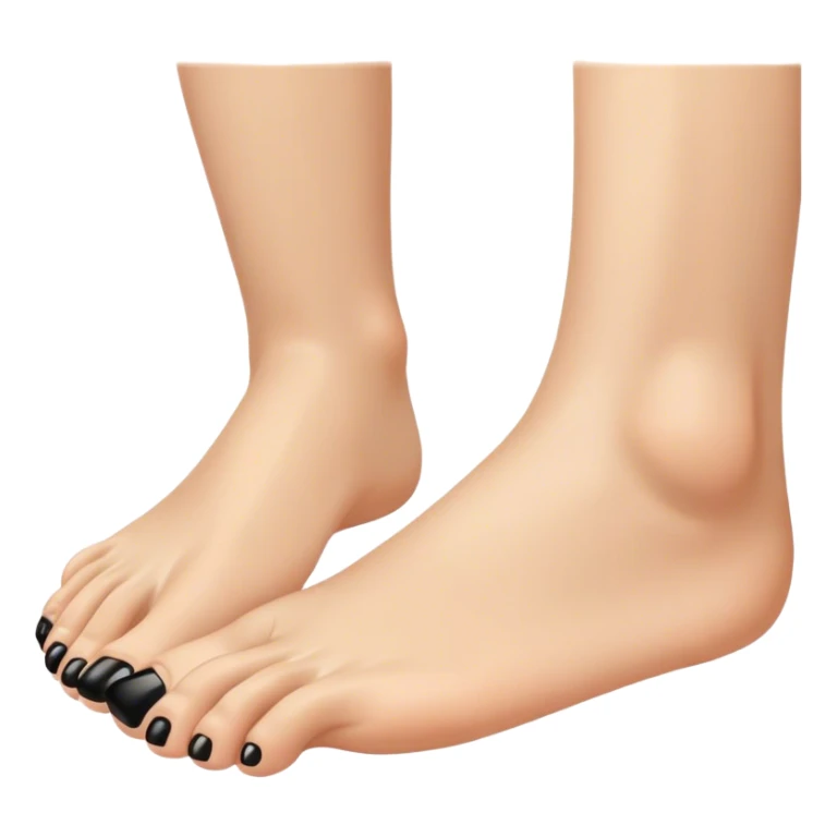 a foot toes with black toenail sticker