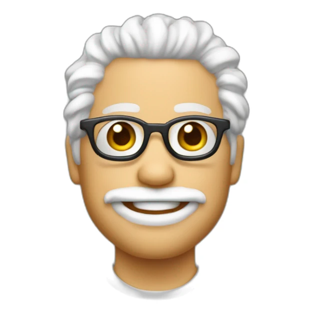 Garçon blanc avec des cheveux bouclé et des lunettes ronde sticker