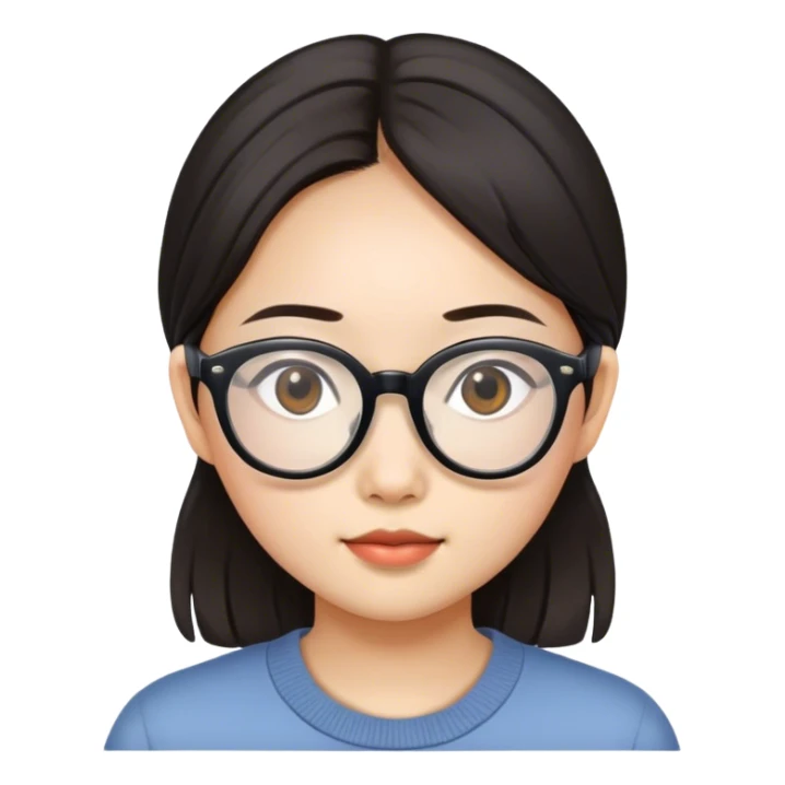 Asian girl with glasses sticker