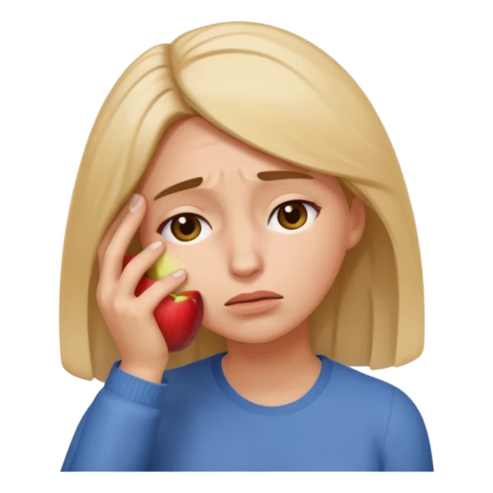 woman collapsing with hand on forehead, simple, apple style emoji sticker