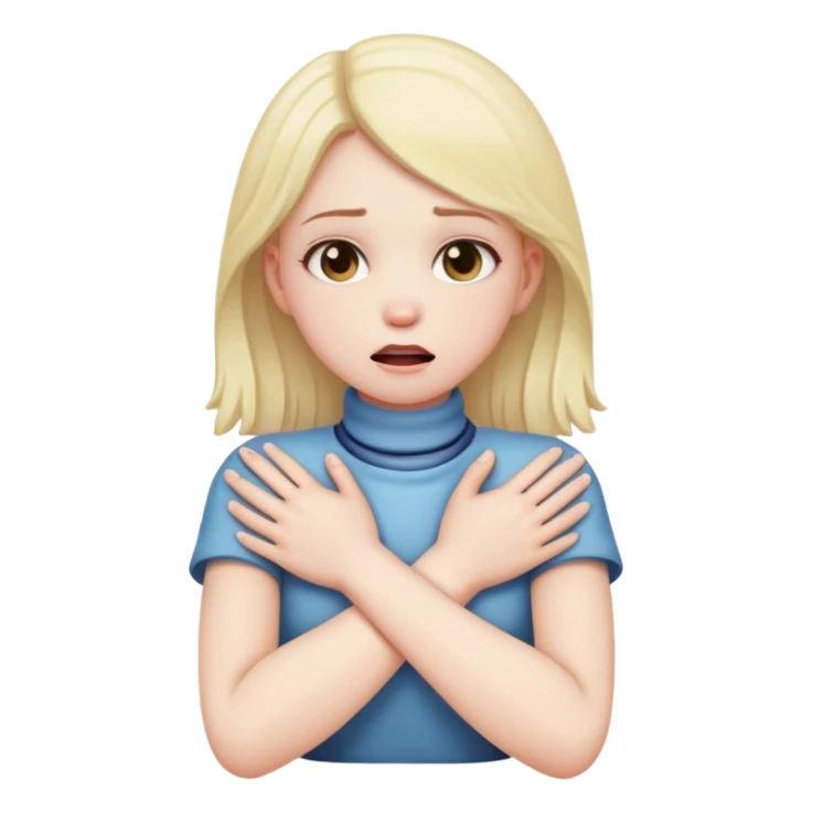 Girl crossed hands on neck choking sticker